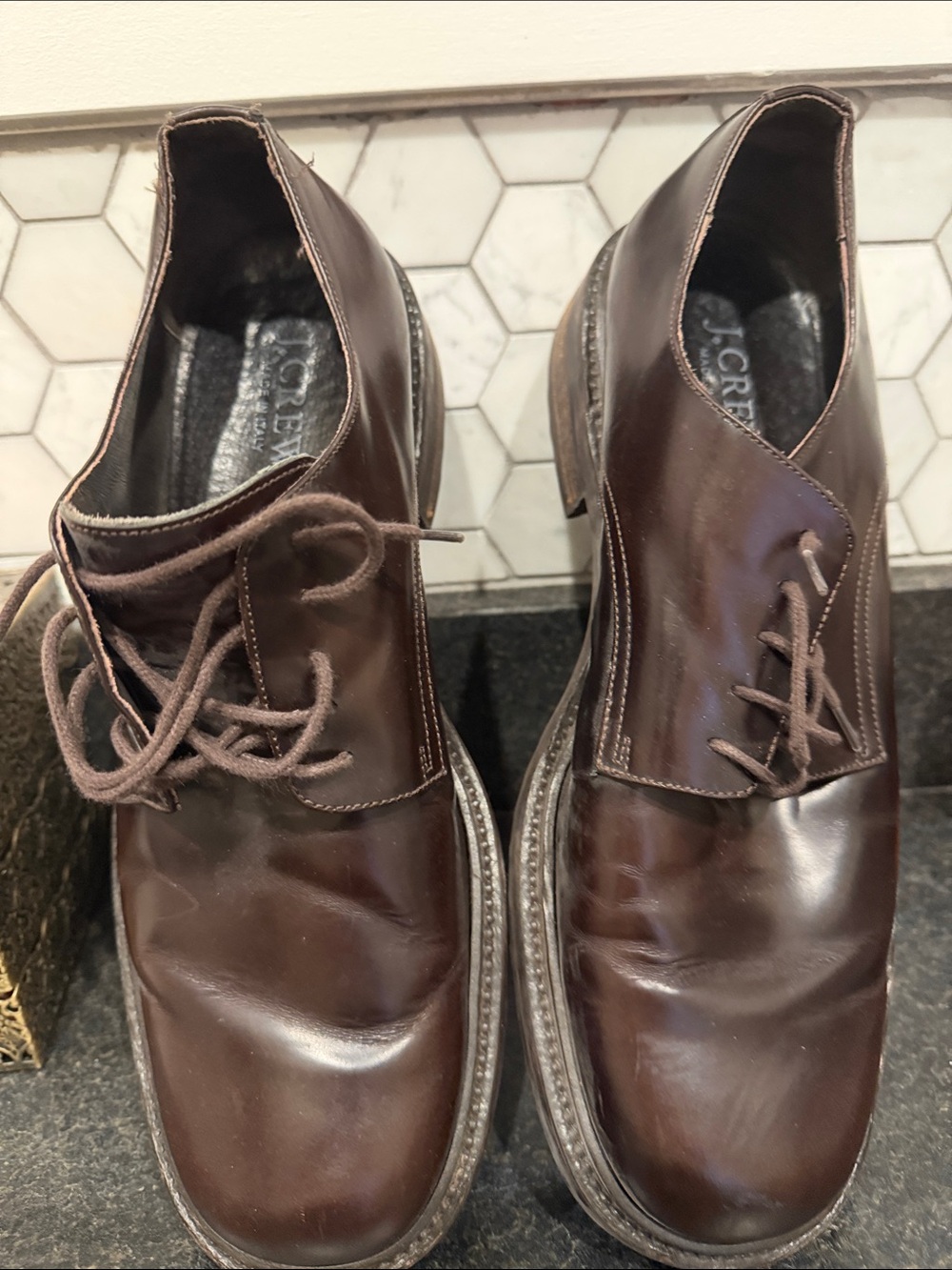 J. Crew Men's Dark Brown Leather Derby Dress Shoe